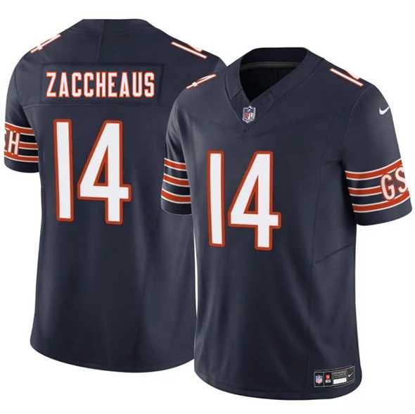 Men & Women & Youth Chicago Bears #14 Olamide Zaccheaus Navy 2025 F.U.S.E. Vapor Stitched Jersey